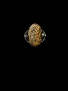 Vintage Bronze Jesus Ring with Carved Stone - Image 6