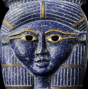Handmade Lapis Lazuli Egyptian Goddess Hathor Head: Museum Replica - Image 6