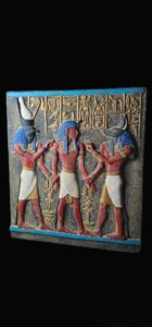 Unique ancient Egyptian Wall relief of Anubis and Horus bless Ramses II - Image 6