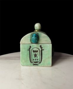 Goddess Hathor magical box with winged Beetle scarab for protection and good luck - Image 6