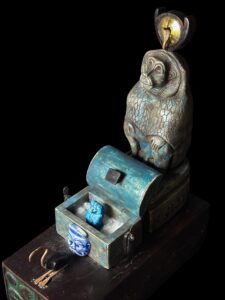 Egyptian Baboon figurine with Ibis God Thoth and Wings of Isis and Cobra Goddess. - Image 6