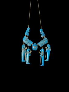 Porcelain Egyptian Pectoral: Winged Scarab & Horus Sons Replica - Image 6