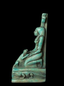 Egyptian Goddess with Leopard and God Sobek statue in a magical scene from Ancient Egypt - Image 6