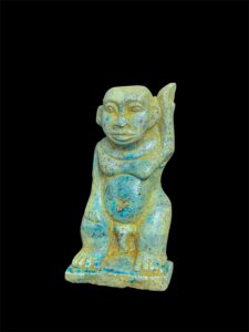 Hand-Carved Porcelain God Bes Statue: Egyptian Art Decor - Image 6
