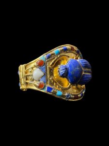 Tutankhamun Scarab Bracelet: Lapis Lazuli, 24k Gold Plated - Image 6