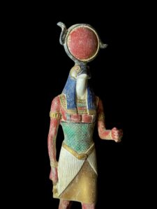 Rare Falcon Egyptian God Ra Statue with Sun Disk - Image 6
