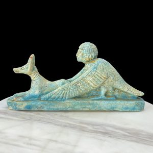 The BA Bird statue protecting Jackal God Anubis, Rare form statue made in Egypt. - Image 6