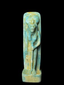 Egyptian Goddess Sekhmet Statue with God Ptah: Rare Antique - Image 6