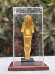 Gold Leaf Egyptian God Horus Stone Statue - Image 6