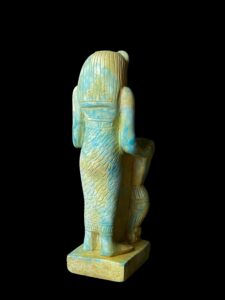 Egyptian Goddess Sekhmet Protecting Hathor Statue - Image 6