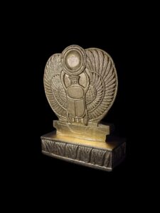 Gold Leaf Winged Scarab Beetle: Egyptian Stone Home Decor - Image 6