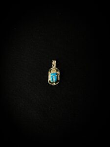 Silver Egyptian Scarab Pendant Necklace: Turquoise Good Luck Charm - Image 6