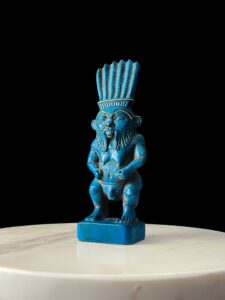 Hand-Carved Porcelain God Bes Statue: Egyptian Home Decor - Image 6