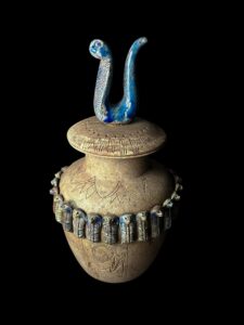 Vintage Egyptian Vase: Cobra Goddess Decor, Ancient Inscriptions - Image 6