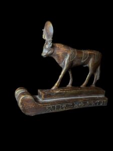 Goddess Hathor Cow Statue: Vintage Egyptian Stone - Image 6