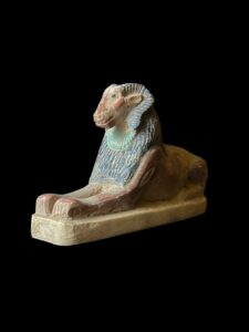 God Amun with sphinx body statue made in Egypt - Image 6