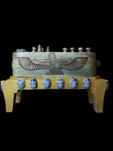 Egyptian Board Game Senet made in Egypt with God Bes and winged Isis and Scarab beetle - Image 6