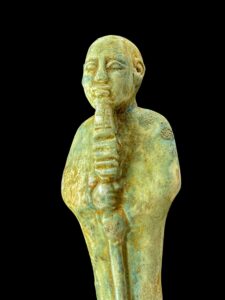 Handcrafted Rose & Black Granite Egyptian God Ptah Statue - Image 6