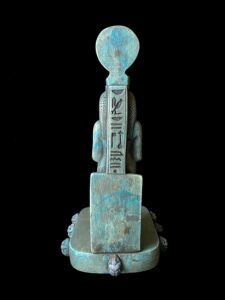 Hathor Statue with Horus Falcon Head & Scarab Beetle: Museum Replica - Image 6