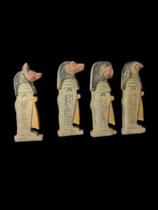 Ancient Egyptian Canopic Jars: Sons of Horus Figurines - Image 6