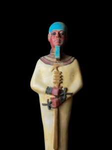 Handcrafted God Ptah Statue: Rose & Black Granite Egyptian Replica - Image 6