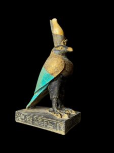 Basalt Egyptian God Horus Statue: Falcon God of Sky Art - Image 6