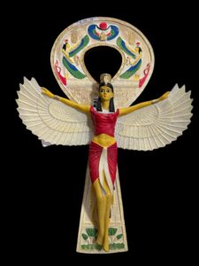 Goddess Isis with Ankh key of Life. Egyptian Key holder lovers, Ancient Egyptian Ankh key of life symbol, symbol of Egyptian Key of life. - Image 6