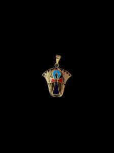 Brass Egyptian Ankh Cross Pendant with Lotus Flower - Image 6