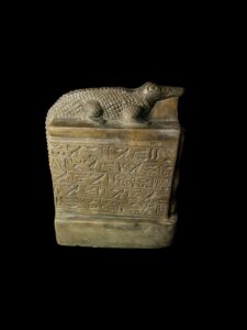 Basalt Egyptian God Sobek Statue: Crocodile God of the Nile - Image 6