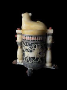 The Cosmetic Jar with Recumbent Lion, King Tutankhamun collection. - Image 6