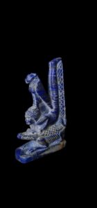 Rare Lapis Lazuli Egyptian God Sobek & Goddess Sekhmet Statue - Image 6