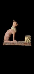Egyptian Bastet Cat Statue with Candle Holder - Wood Home Decor - Image 6