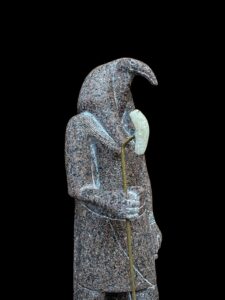 Large Egyptian God Thoth Statue: Alabaster Stone Stick - Image 6