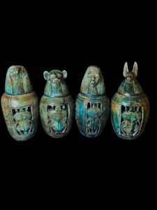 Ancient Egyptian Canopic Jars: Sons of Horus Figurines - Image 6