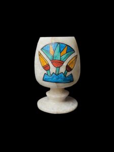 Egyptian Alabaster Vase: Eye of Horus & Lotus Flower Decor - Image 6