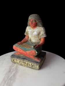 Egyptian Scribe Statue: Handmade Seated Ancient Figure - Image 6