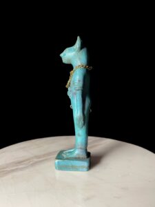 Porcelain Bastet Cat Statue: Egyptian Goddess Decor - Image 6