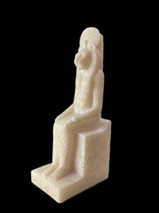 Hand Carved Alabaster Sekhmet Statue: Egyptian Lion Goddess Figurine - Image 6