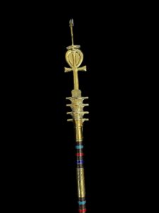 Ebony Was Sceptre: God Osiris Staff with Brass & 24k Gold - Image 6