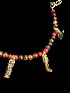 Handcrafted Rose & Black Granite Egyptian God Ptah Necklace - Image 6