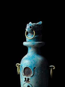 Egyptian Kohl eyeliner pot made in Egypt , Pharaonic kohl pot with Goddess Hathor Head ( without the Kohl) - Image 6