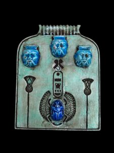 God Bes with Winged Scarab beetle and Lotus flower for protection and Good Luck - Image 6