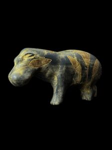 Hippopotamus statue, The Hippo statue, Egyptian Museum replica, Basalt statues made in Egypt - Image 6