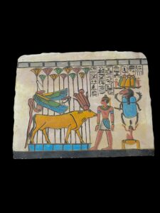 Egyptian Goddess Hathor Relief: Cobra Goddess & Khnum God - Image 7