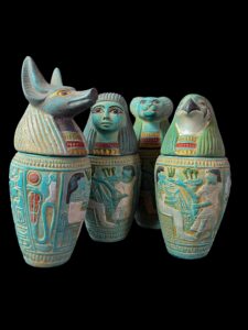 Handcrafted Canopic Jars Figurines: Sons of Horus, Egyptian Decor - Image 7