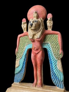 Egyptian Goddess Sekhmet with Egyptian Cobra symbol and Nekhbet wings - Image 7