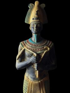 Basalt Stone Egyptian God Osiris Statue: Natural Colors - Image 7