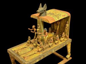 Funeral Boat of God Anubis, Egyptian Museum Ship Statue: Royal Memorial Procession Replica - Image 7