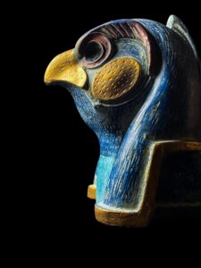 Basalt Stone Egyptian God Horus Statue: Falcon Head - Image 7