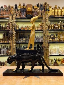 King Tutankhamun Statue on Leopard: Egyptian Museum Replica - Image 7